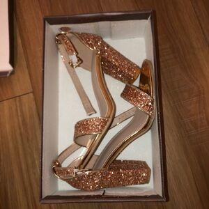 PINK Victoria's Secret Gold Glitter Heels